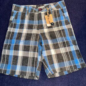 Boy's BILLABONG "Built to Thrash" Plaid Shorts Sz 10 Adj. Waist NWT